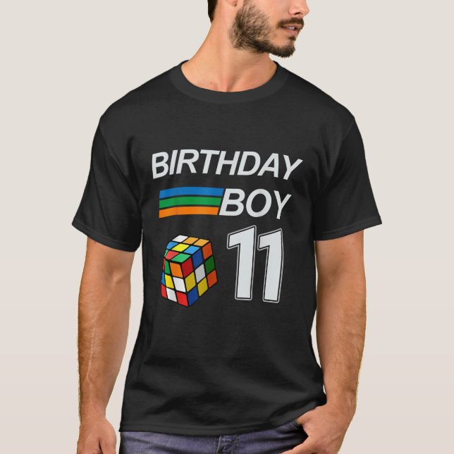 T-shirt Rubixk Cube Speed Cubing Anniversaire Garçon 11 an (Devant)