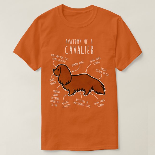 T-shirt Ruby Cavalier King Charles Spaniel Chien Anatomie (Design devant)