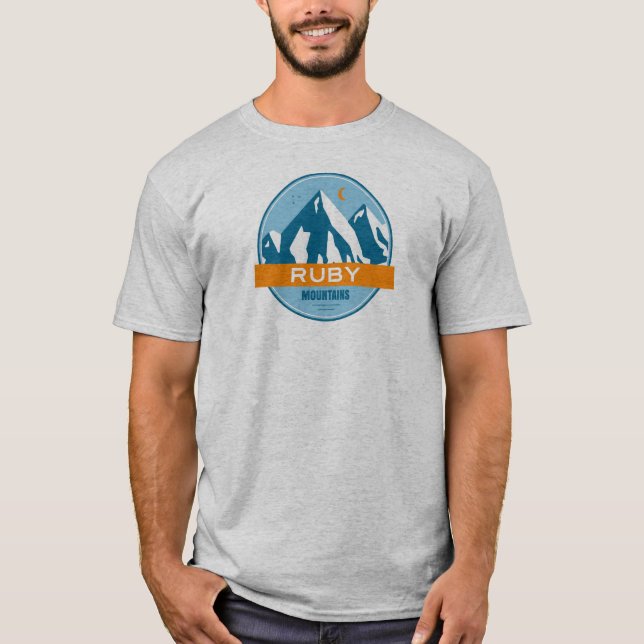 T-shirt Ruby Mountains Nevada Stars Moon (Devant)