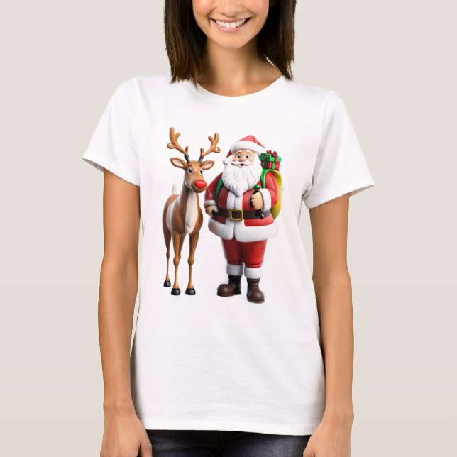 T-shirt Rudolf le renne rouge (Devant)