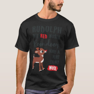 T-shirt Rudolph classique La typographie des rennes à nez