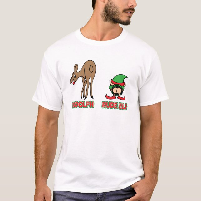 T-shirt Rudolph et Elf grossier (Devant)