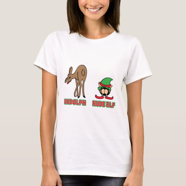 T-shirt Rudolph et Elf grossier (Devant)