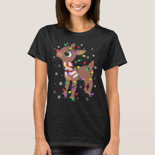 T-shirt Rudolph Le Nez Rouge Renne Pour Les Enfants Et Noë