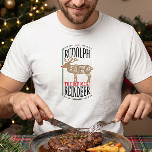 T-shirt Rudolph Le Renne à Viande Rouge