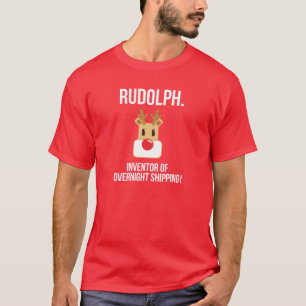 T-shirt Rudolph Overnight Expédition Couleur sombre Noël