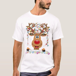 T-shirt Rudolph Red Nose Reindeer Père Noël Christ