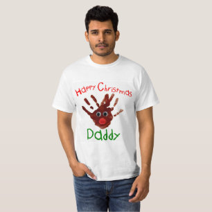 T-shirt Rudolph reind imprimé à la main de Noël po
