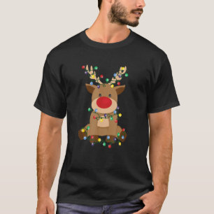 T-shirt Rudolph Rindeer Tangé Dans Le Poids De L'Arbre De