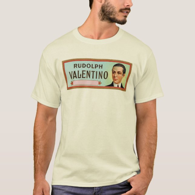 T-shirt Rudolph Valentino Étiquette de cigares personnalis (Devant)