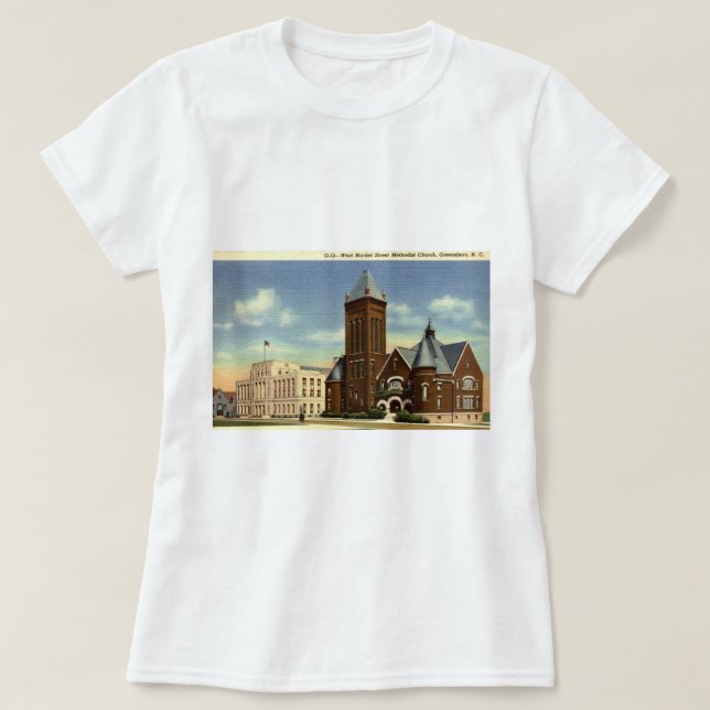 T-shirt Rue occidentale du marché, cru de Greensboro OR (Design devant)