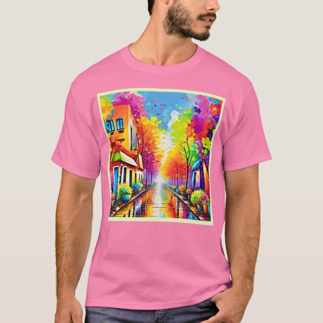T-shirt Rue Rainbow : Vivid Town (Devant)