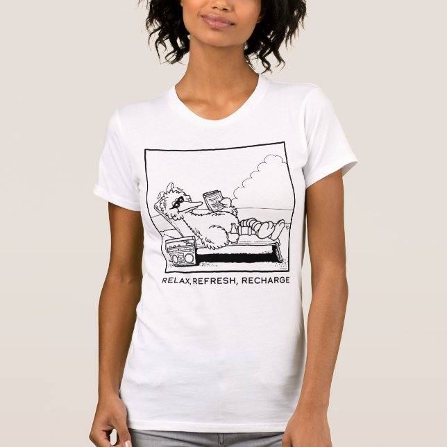 T-shirt Rue Sésame | Big Bird Relax Refresh Recharge (Devant)