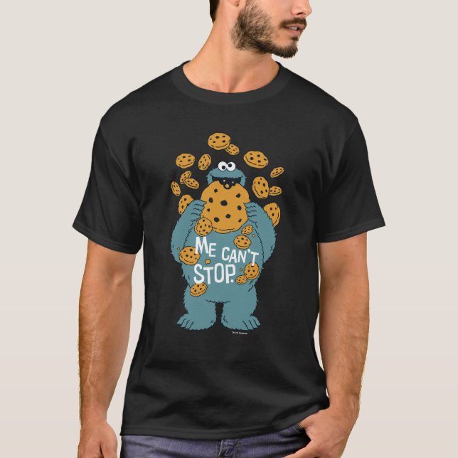 T-shirt Rue Sésame | Cookie Monster - Je peux pas m'arrête (Devant)