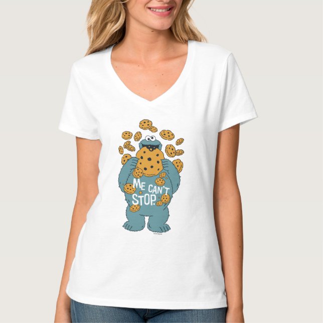 T-shirt Rue Sésame | Cookie Monster - Je peux pas m'arrête (Devant)