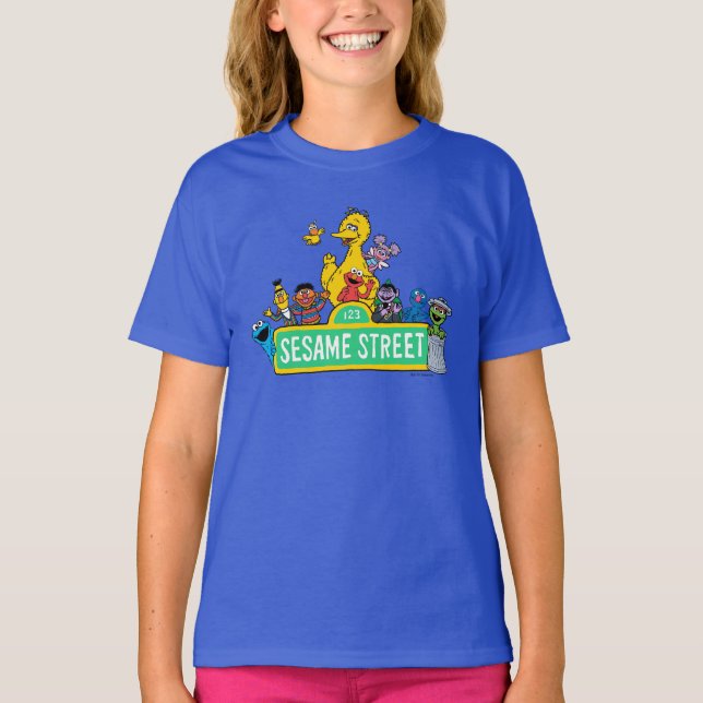 T-shirt Rue Sésame | Couleur complète avec Pals (Devant)