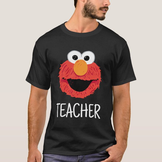 T-shirt Rue Sésame | Elmo Face Teacher (Devant)