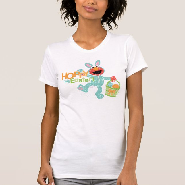 T-shirt Rue Sésame - Elmo | Pâques Hoppy (Devant)
