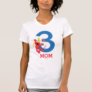T-shirt Rue Sésame   Elmo - Rainbow Birthday Mom