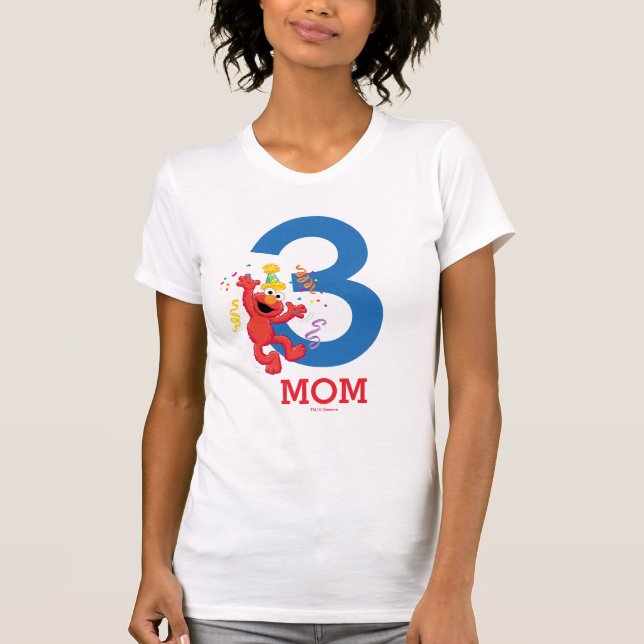 T-shirt Rue Sésame | Elmo - Rainbow Birthday Mom (Devant)