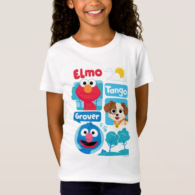 T-Shirt Rue Sésame | Elmo, Tango, & Grover Park Graphic (Devant)