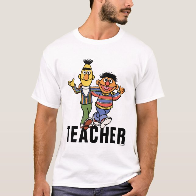 T-shirt Rue Sésame | Enseignant Bert & Ernie (Devant)
