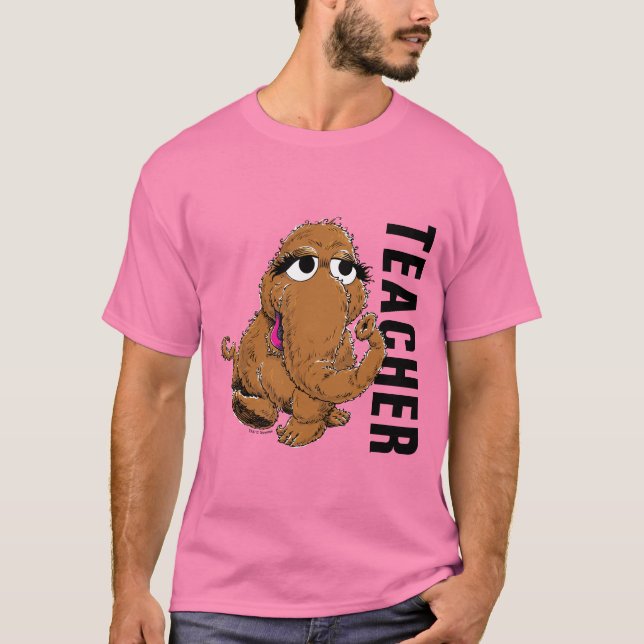 T-shirt Rue Sésame | Enseignant Vintage Snuffy (Devant)