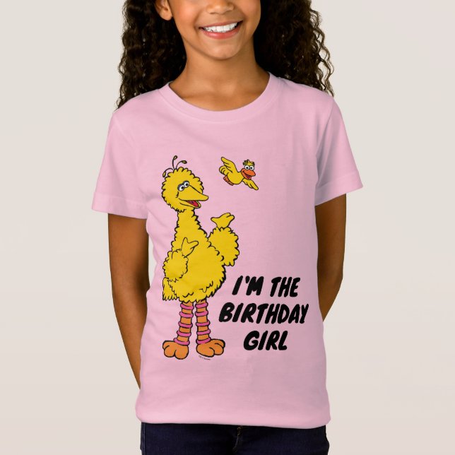 T-Shirt Rue Sésame | Je suis la fille d'anniversaire (Devant)