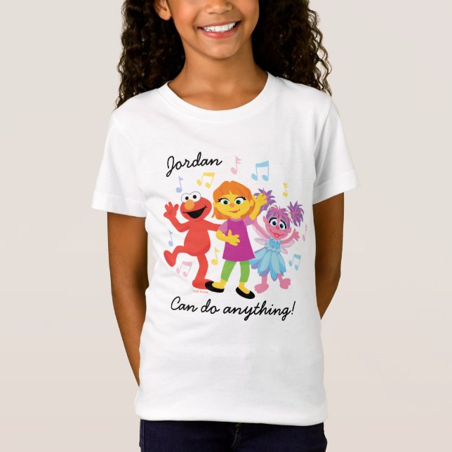 T-Shirt Rue Sésame | Julia, Elmo et Abby dansent (Devant)
