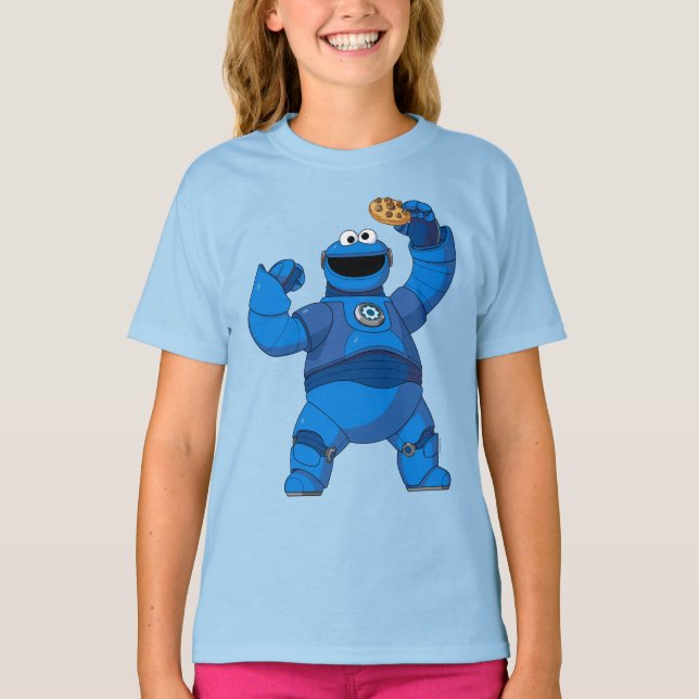 T-shirt Rue Sésame | Méca Builders Cookie Monster (Devant)