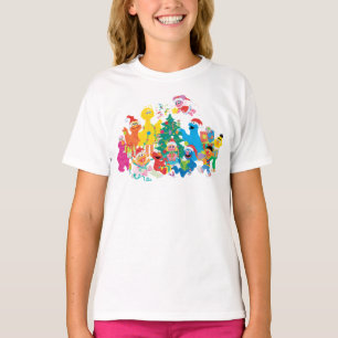 T-shirt Rue Sésame Noël avec toute la bande