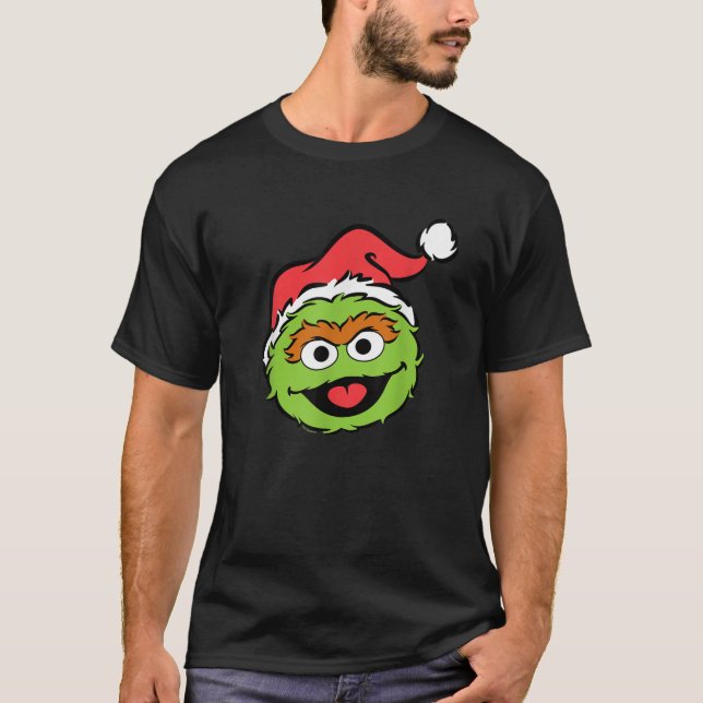 T-shirt Rue Sésame Noël Chapeau de Noël Oscar Le Groupemen (Devant)