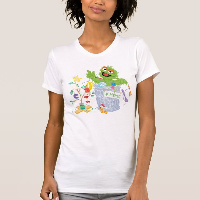 T-shirt Rue Sésame | Oscar - Arbre de Noël (Devant)