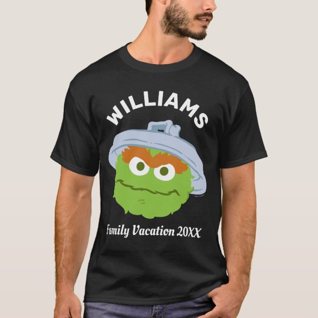 T-shirt Rue Sésame | Oscar le Grouch Famille Vacances (Devant)
