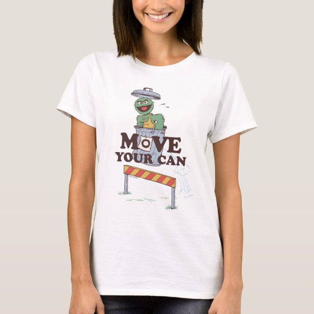 T-shirt Rue Sésame | Oscar the Grouch Move Your Can (Devant)