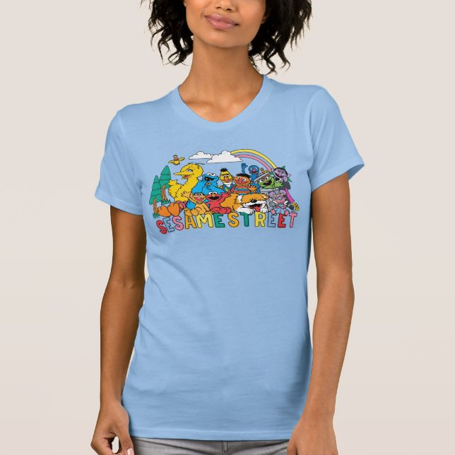 T-shirt Rue Sésame | Rainbow Wave (Devant)