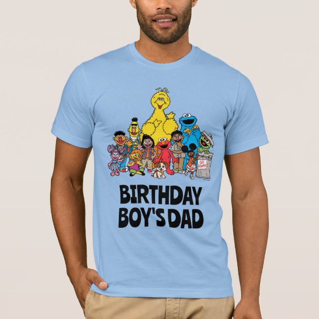 T-shirt Rue Sésame | Sesame Pals Anniversaire Papa du garç (Devant)