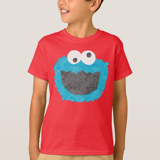 T-shirt Rue Sésame | Visage du monstre de cookies (Devant)