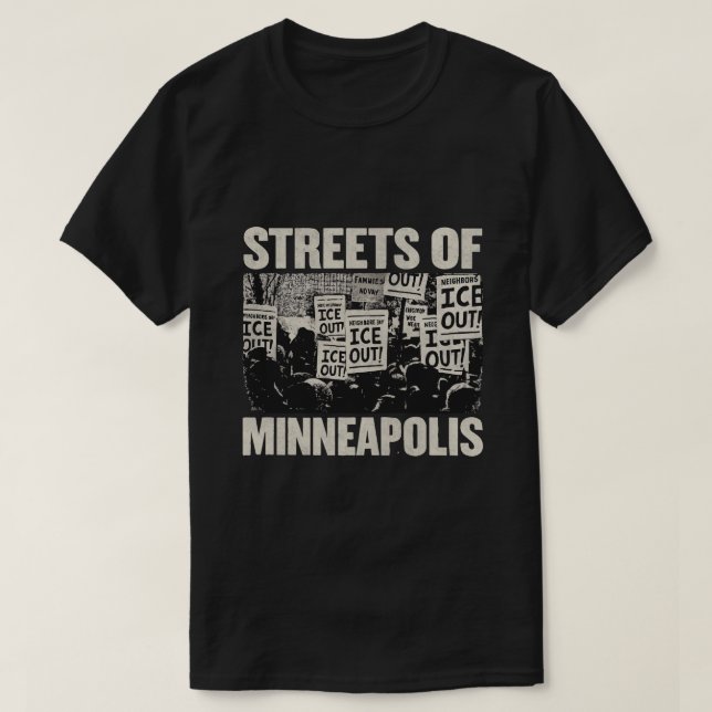 T-shirt Rues de Minneapolis, Art de protestation (Design devant)