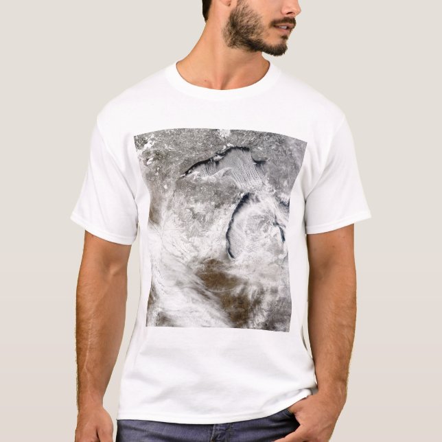 T-shirt Rues nuageuses sur le lac Supérieur et le lac Mich (Devant)