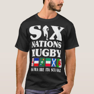 T-shirt Rugby 6 Nations Angleterre France Irlande Italie É