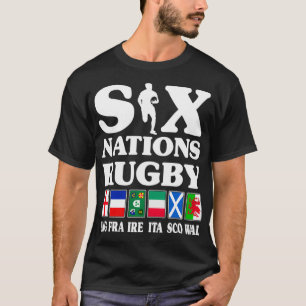 T-shirt Rugby 6 Nations Angleterre France Irlande Italie É