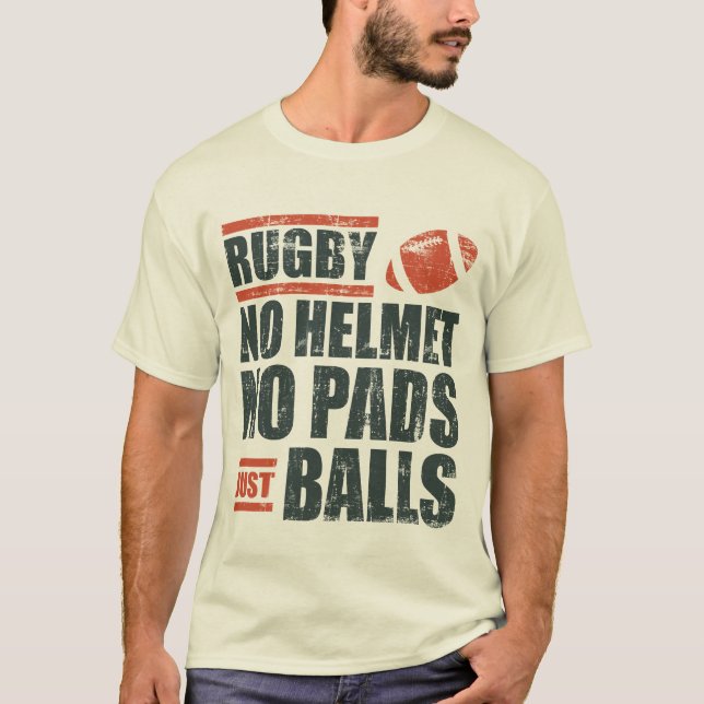T-shirt Rugby aucun casque aucunes boules de protections (Devant)