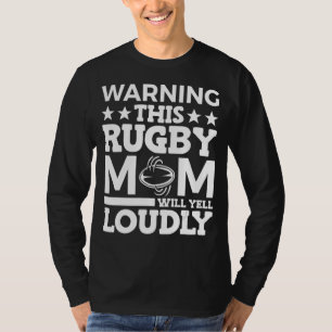T-shirt Rugby Avertissement Cette Maman De Rugby Va hurler