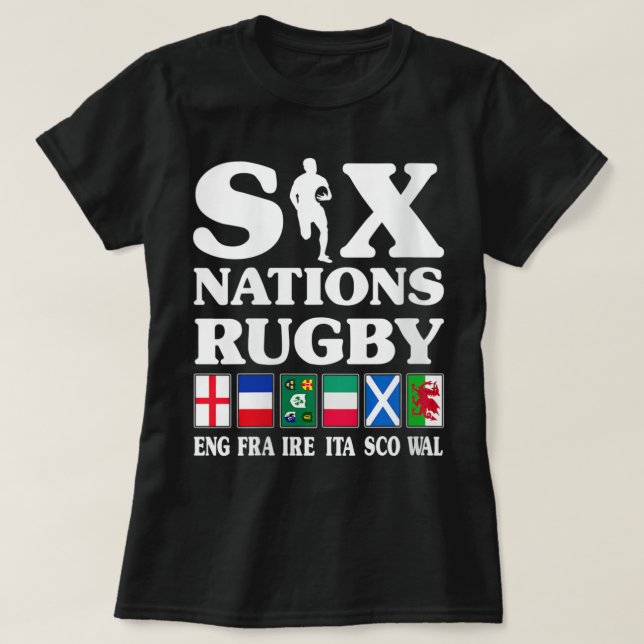 T-shirt Rugby féminin 6 Nations Angleterre France Irlande  (Design devant)