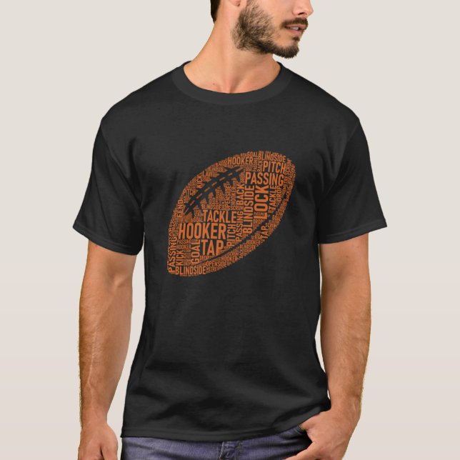 T-shirt Rugby Game Typography  Rugby Player  Coach Mom Dad (Devant)