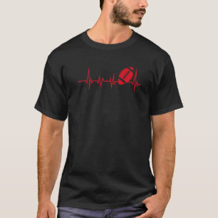 T-shirt Rugby Heartbeat Graphic Print Tee For Women And Me