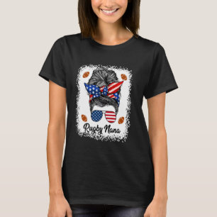 T-shirt Rugby Nana Chignon Méssy Lunettes Drapeau USA 4 Ju