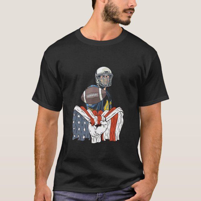 T-shirt Rugby Player with American Flag (Devant)