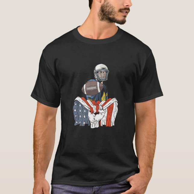 T-shirt Rugby Player with American Flag Premium (Devant)